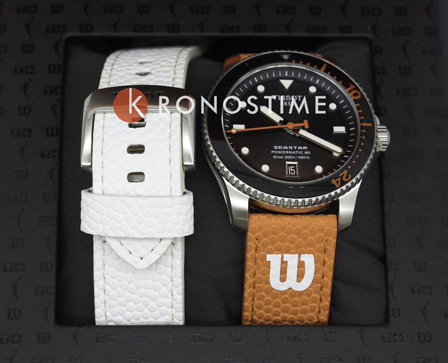 Часы Tissot Seastar 1000 Powermatic 80 T120.807.17.051.00 — оранжевый, металл сталь