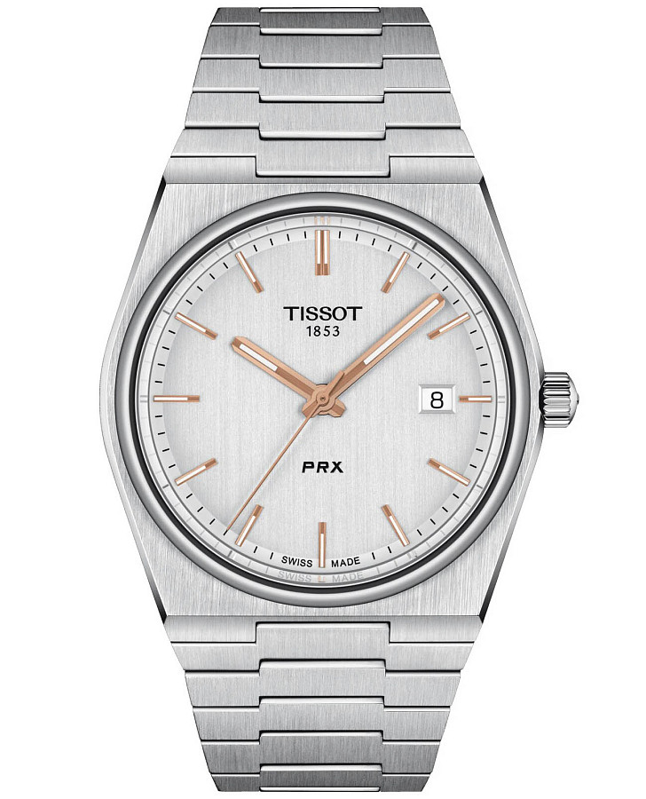 Часы Tissot PRX T137.410.11.031.00 — мужские, серый