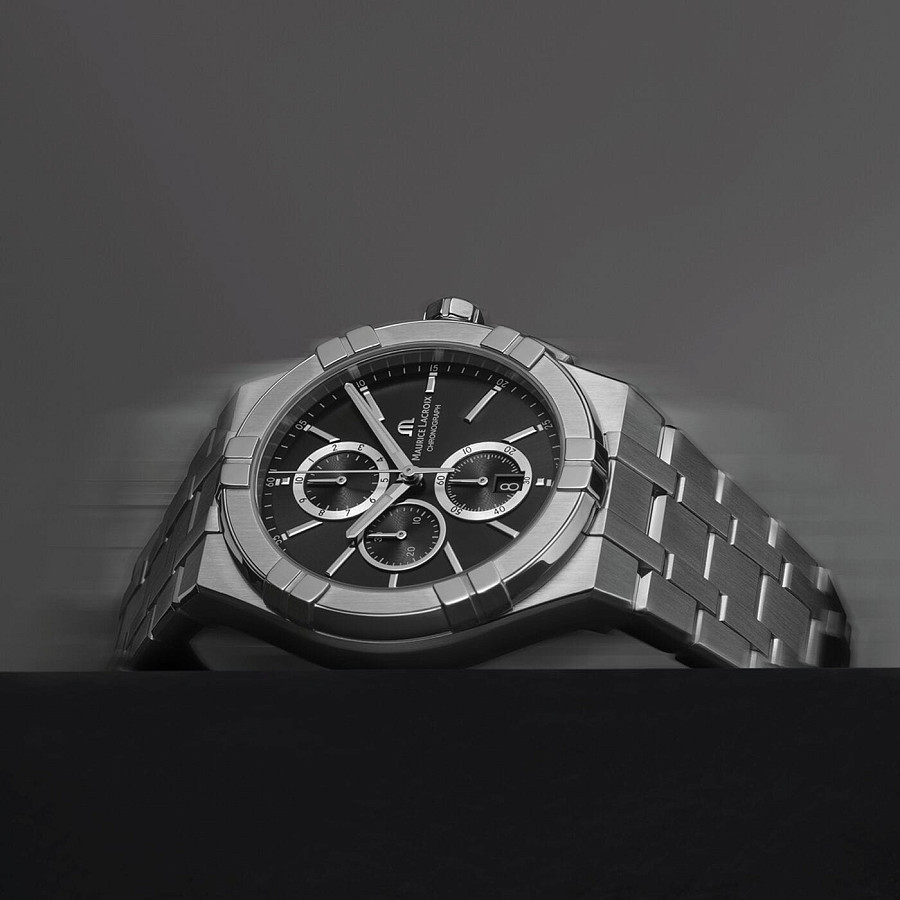 Часы Maurice Lacroix Aikon Quartz Chronograph AI1118-SS002-330-1 — нержавеющая сталь, мужские