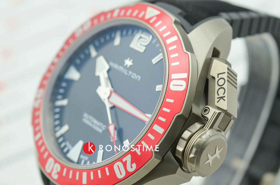 Часы Hamilton Khaki Navy Frogman Titanium Auto H77805335 — механические, Швейцария, мужские
