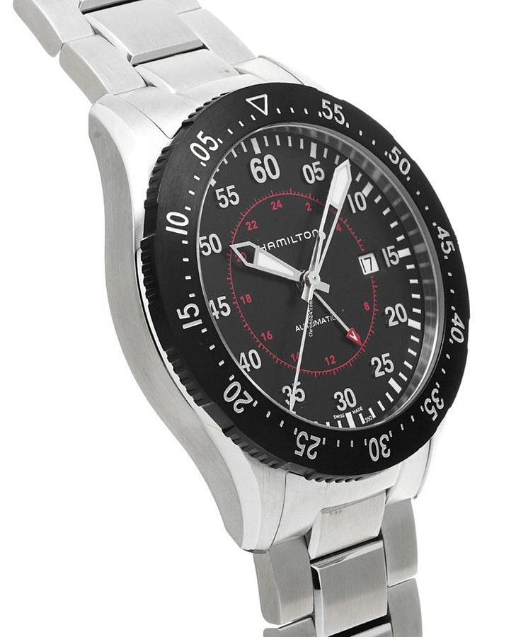 Часы Hamilton Khaki Aviation Pilot GMT Auto H76755135 — механические, сталь металл