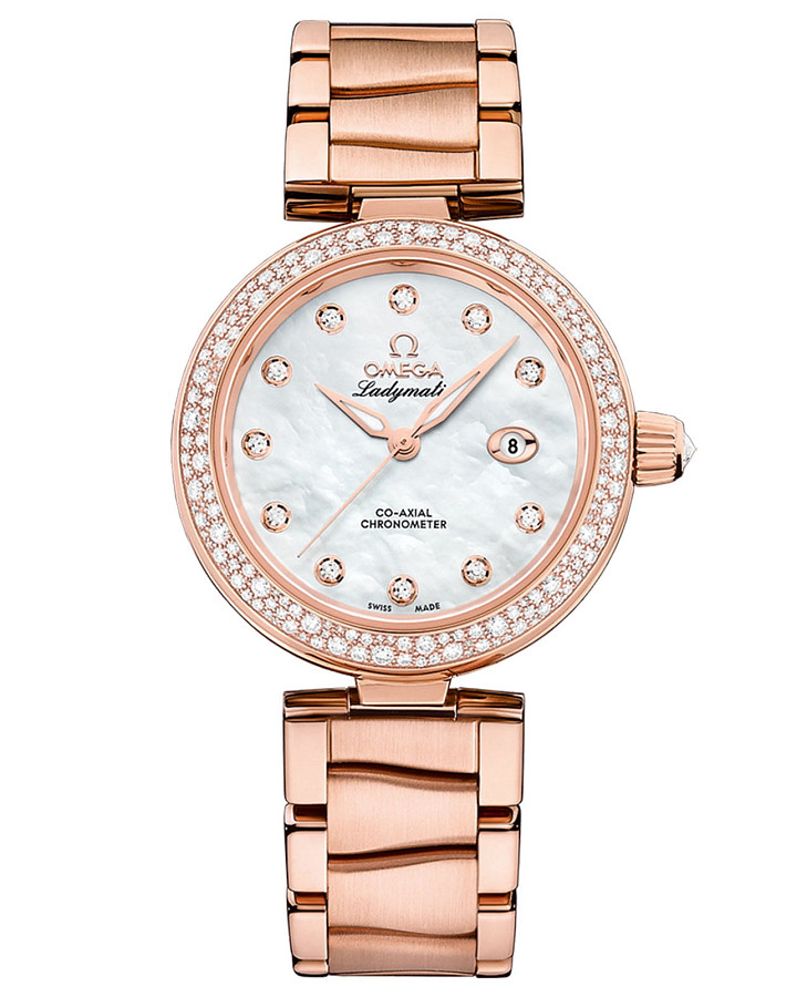 Часы Omega De Ville Ladymatic 425.65.34.20.55.010 — женские, перламутровый