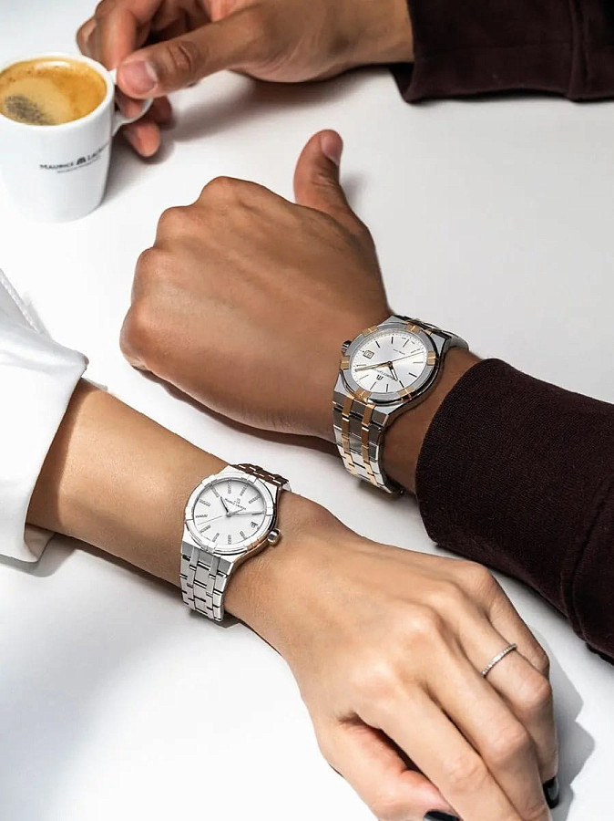 Часы Maurice Lacroix Aikon Quartz AI1108-PVP02-130-1 — нержавеющая сталь с pvd-покрытием, женские