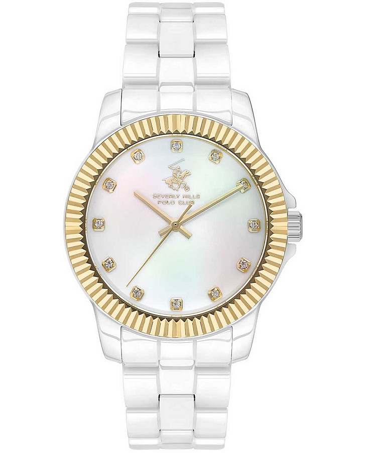 Часы Beverly Hills Polo Club Quartz Ceramic BP3622X.230 — женские, перламутровый