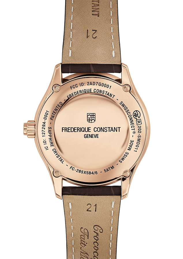 Часы Frederique Constant Smartwatch Gents Сlassics FC-285V5B4 — кварцевые, сталь металл