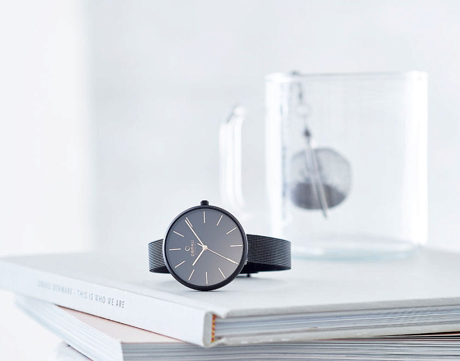 Часы Obaku Mesh V211LXBBMB — черный, кварцевые