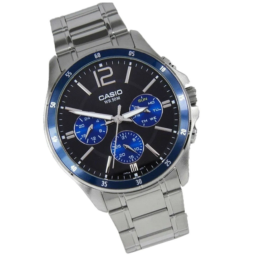 Часы Casio Collection MTP-1374D-2AVDF (MTP-1374D-2A) — черный, кварцевые