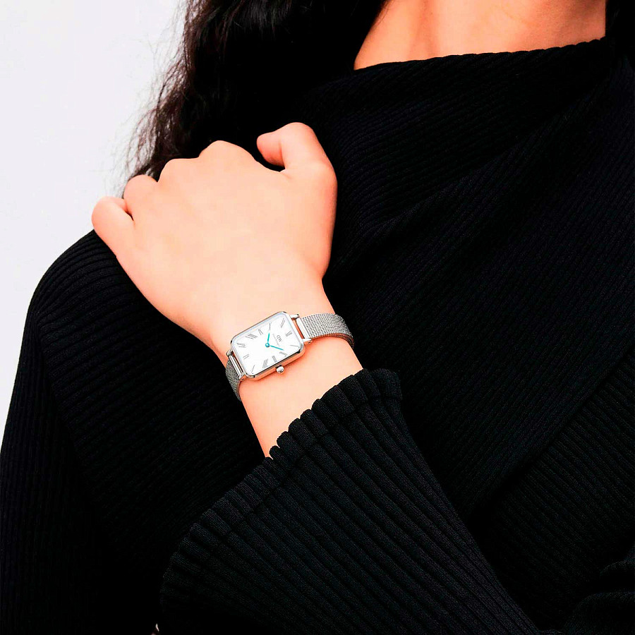Часы Daniel Wellington Quadro Roman Numerals Sterling DW00100690 — нержавеющая сталь, женские