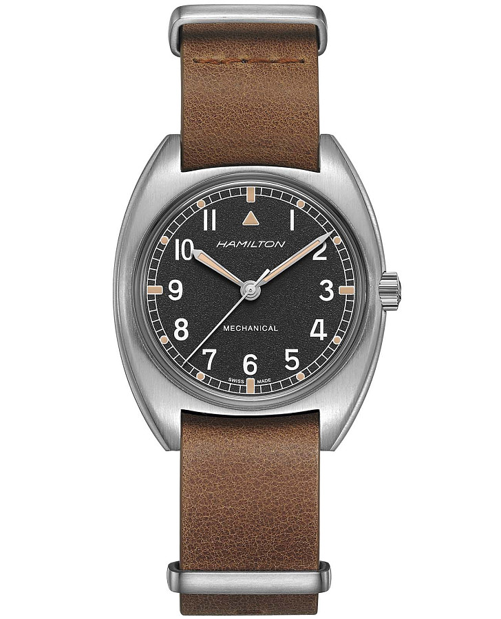 Часы Hamilton Khaki Aviation Pilot Pioneer Mechanical H76419531 — мужские, черный