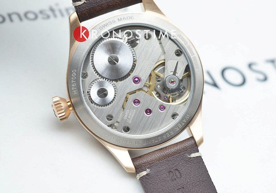 Часы Hamilton Khaki Aviation Pilot Pioneer Mechanical 43mm H76709510 — мужские, кожаный