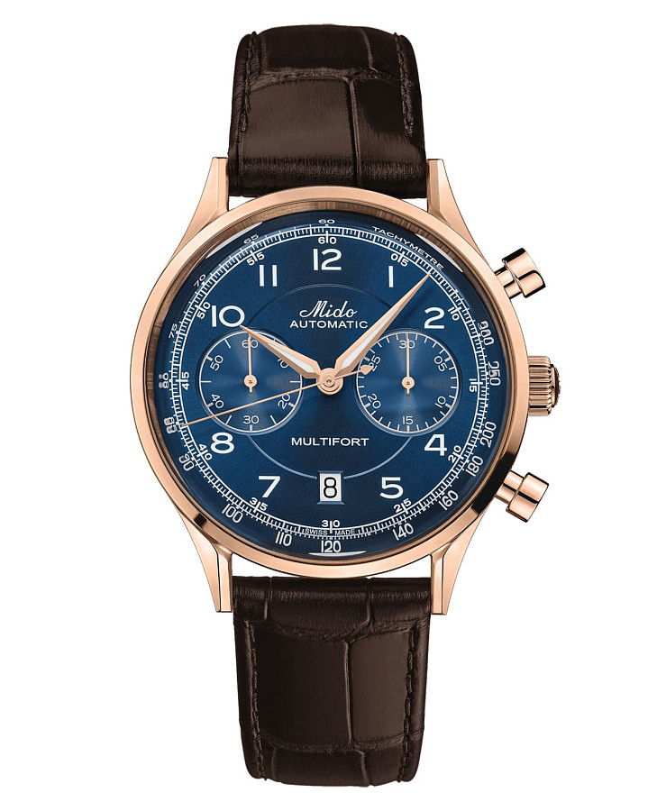 Часы Mido Multifort Patrimony Chronograph M040.427.36.042.00 — мужские, синий