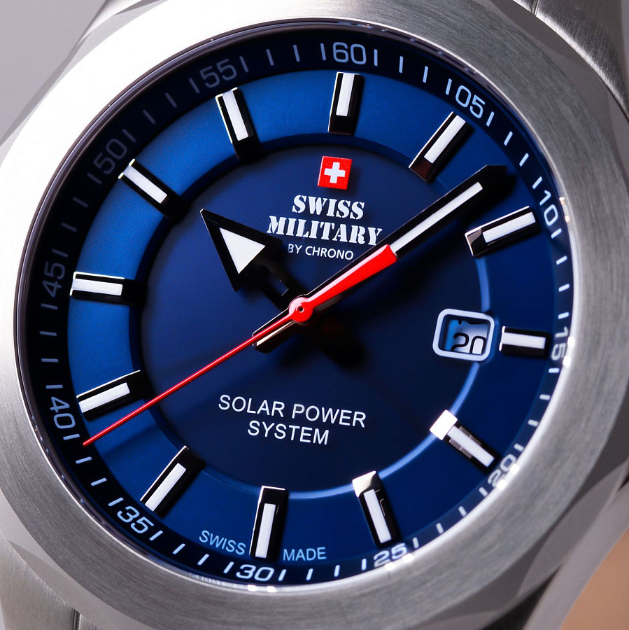 Часы Swiss Military by Chrono Solar Power SMS34073.05 — синий, сталь металл