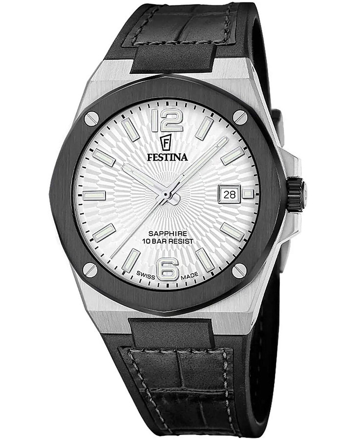 Часы Festina Swiss Made F22001/1 — мужские, серебристый