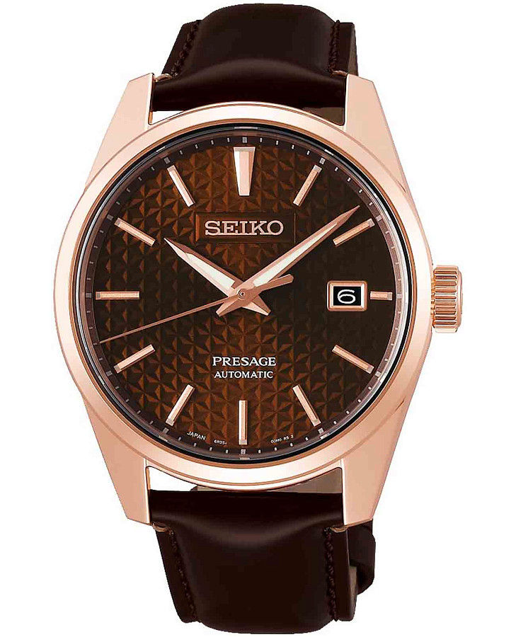 Часы Seiko Presage Sharp Edged Series SPB170 — мужские, коричневый