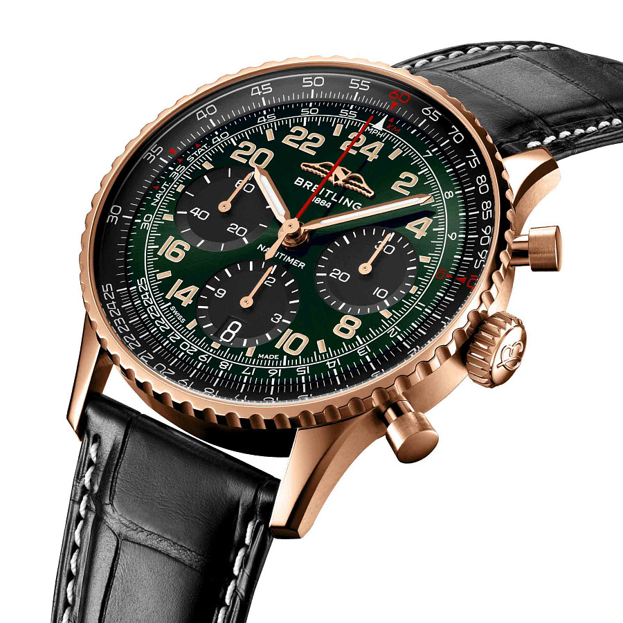 Часы Breitling Navitimer B12 Chronograph 41 Cosmonaute RB12302A1L1P1 — механические, золото