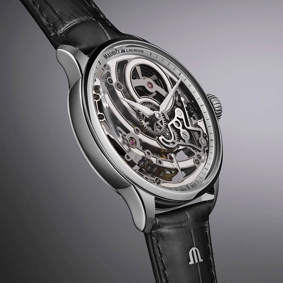 Часы Maurice Lacroix 1975 Master Skeleton 758108-S1S12-001-3 — механические, сталь металл
