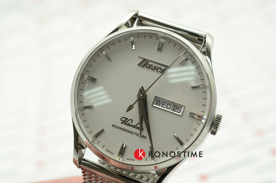 Часы Tissot Heritage Visodate Powermatic 80 T118.430.11.271.00 — белый, сталь металл