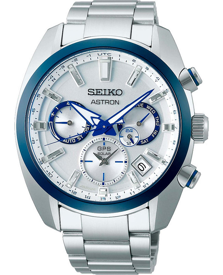 Часы Seiko Astron GPS Solar SSH093J1 — мужские, серебристый