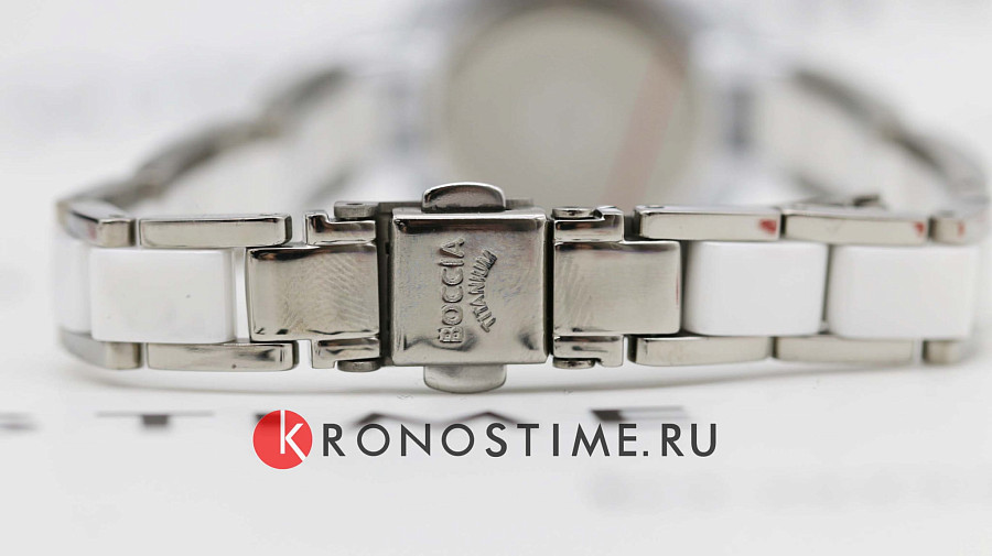 Часы Boccia Titanium 3333-01 — белый, титан керамика