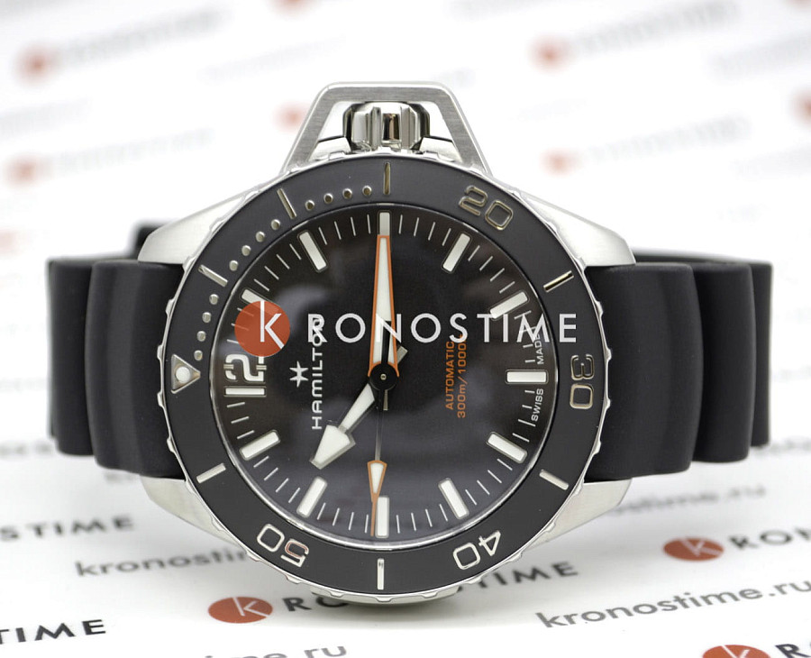 Часы Hamilton Khaki Navy Frogman Auto H77825330 — мужские, черный