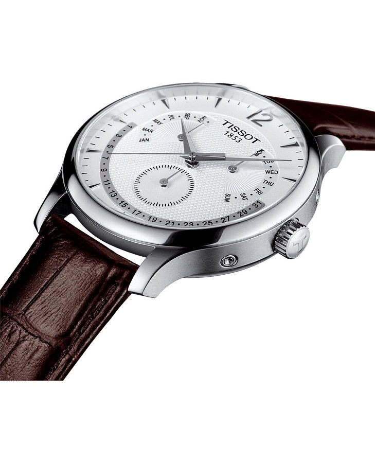 Часы Tissot Tradition Perpetual Calendar T063.637.16.037.00 — кожаный, мужские