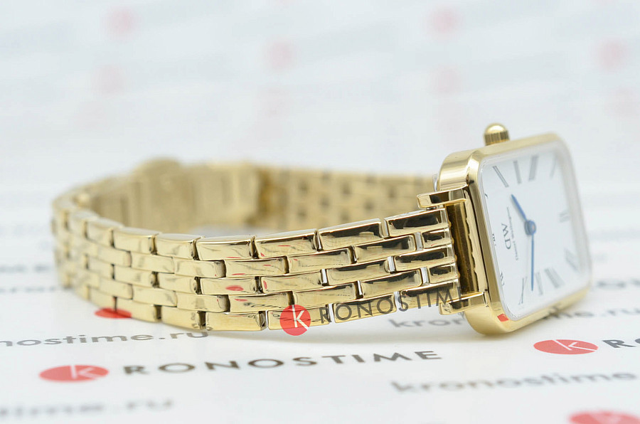 Часы Daniel Wellington Quadro Roman Numerals 5-Link Gold DW00100688 — артикул DW00100688