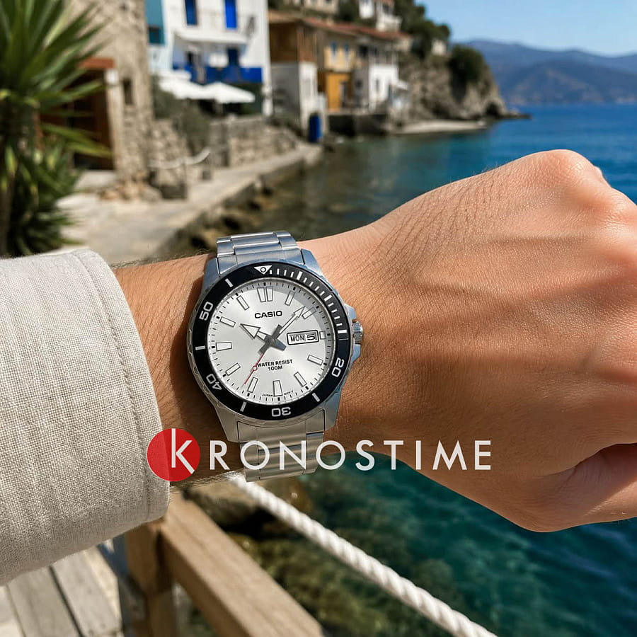 Часы Casio Collection MTD-125D-7A — кварцевые, сталь пластик