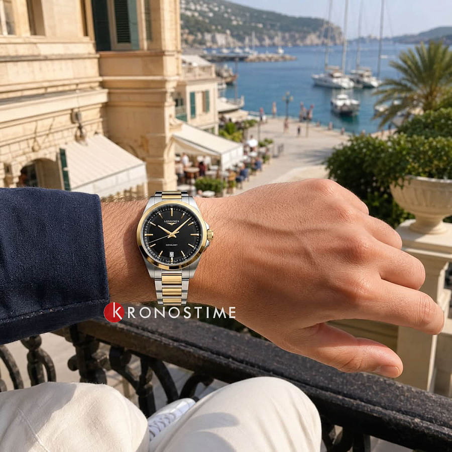 Часы Longines Conquest 38 mm L3.750.3.52.7 — мужские, нержавеющая сталь с pvd-покрытием