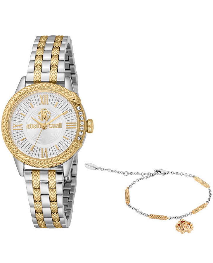 Часы Roberto Cavalli Euforia RC5L077M0085_SET — женские, серебристый