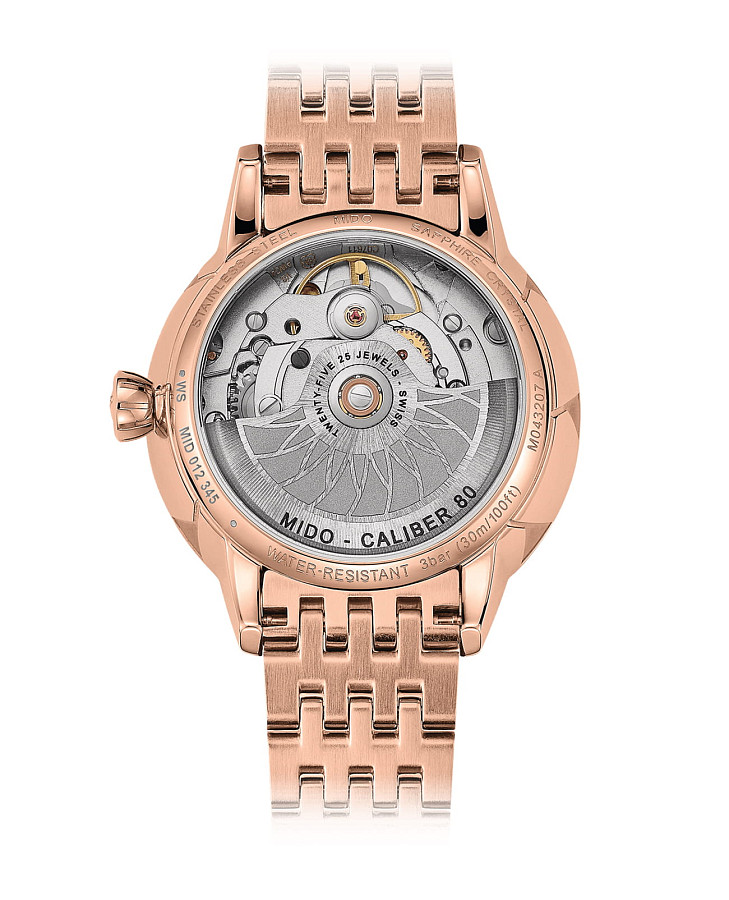 Часы Mido Rainflower M043.207.33.106.00 — женские, нержавеющая сталь с pvd-покрытием