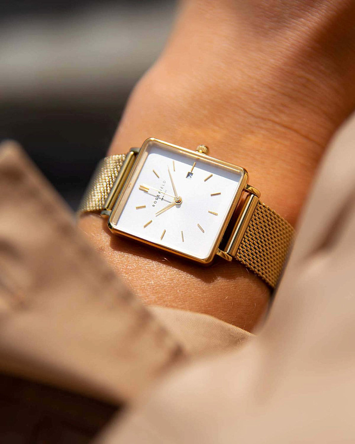 Часы Rosefield The Boxy QWSG-Q03 — сталь c pvd покрытием, женские
