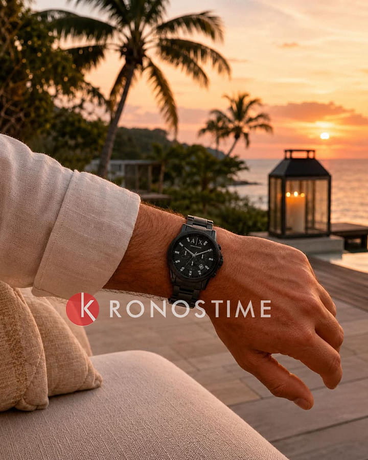Часы Armani Exchange Outerbanks AX2093 — черный, металл сталь
