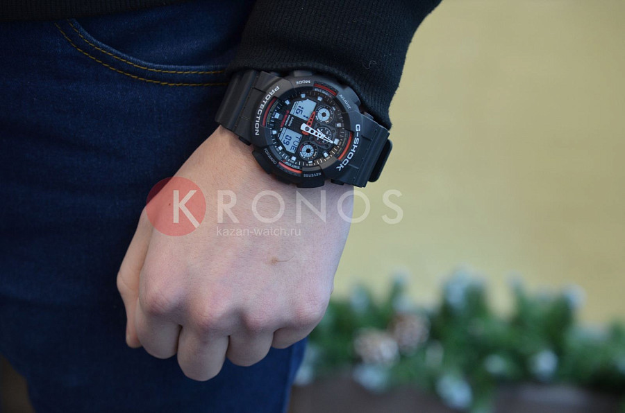 Часы Casio G-Shock GA-100-1A4DR (GA-100-1A4) — черный, пластик