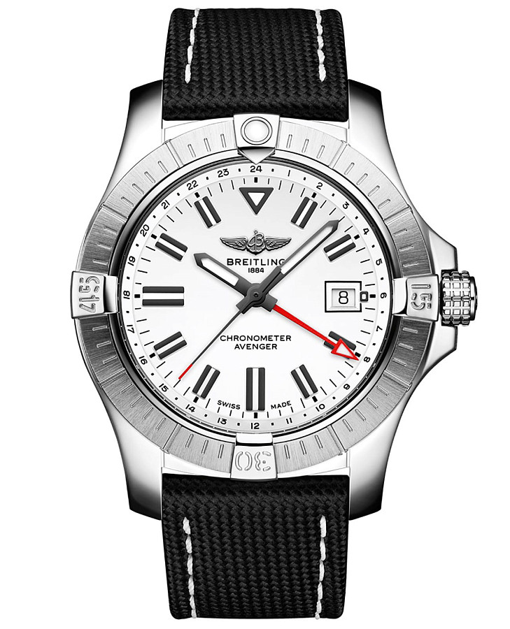 Часы Breitling Avenger Automatic GMT 43 A32397101A1X1 — мужские, белый