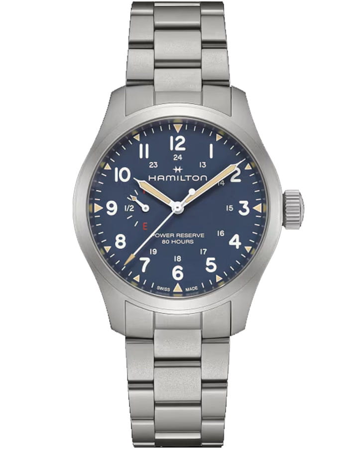 Часы Hamilton Khaki Field Power Reserve H69509140 — мужские, синий