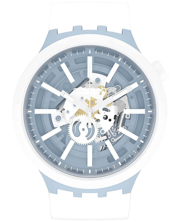 Часы Swatch Big Bold Bioceramic Lacquered SB03N103 — белый, биокерамика