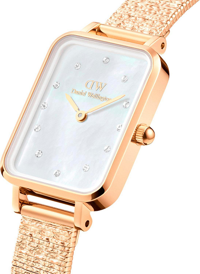 Часы Daniel Wellington Quadro Lumine Pressed Piano DW00100582 — нержавеющая сталь с pvd-покрытием, женские