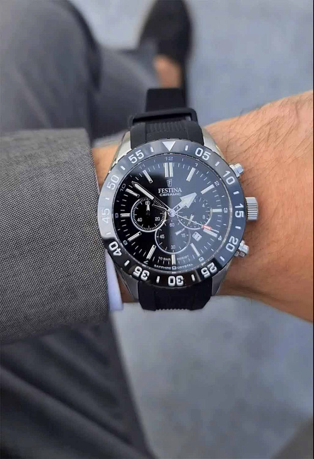 Часы Festina Ceramic F20515/2 — мужские, силикон
