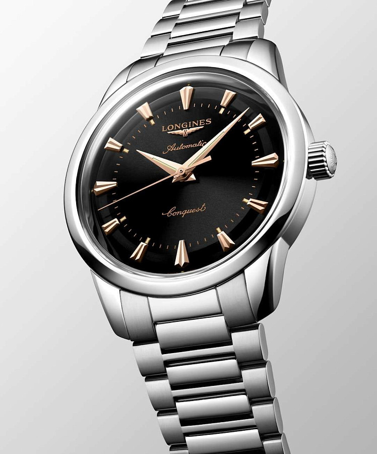 Часы Longines Conquest Heritage L1.650.4.52.6 40mm — механические, сталь металл