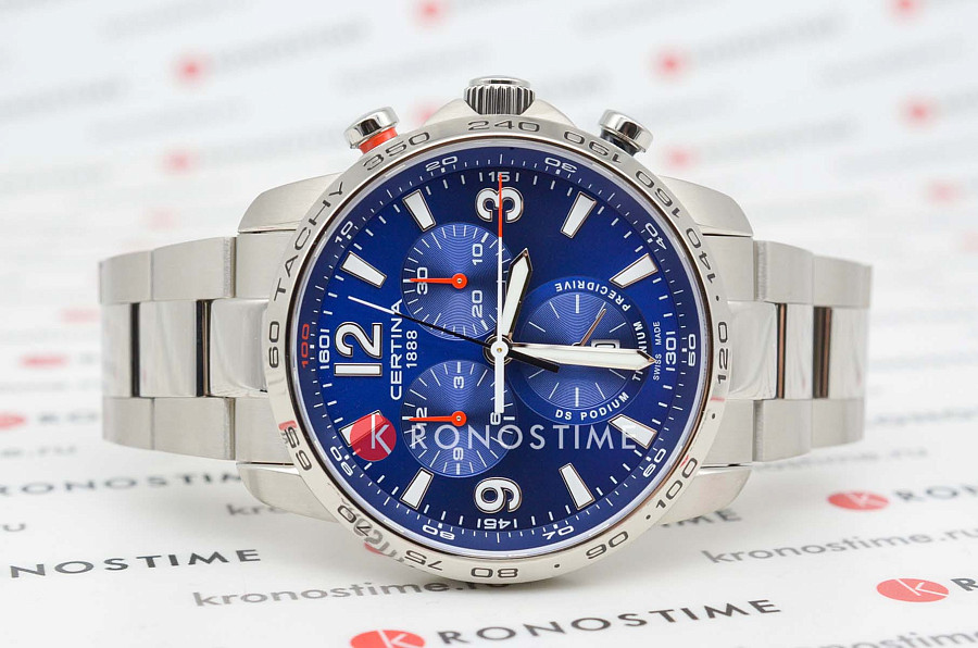Часы Certina DS Podium Chronograph 1/100 sec C001.647.44.047.00 — кварцевые, титан