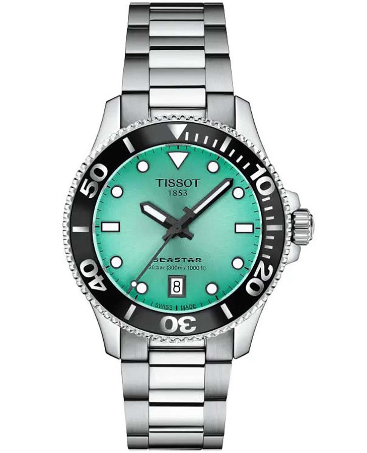 Часы Tissot Seastar 1000 T120.210.11.091.00 — женские, бирюзовый