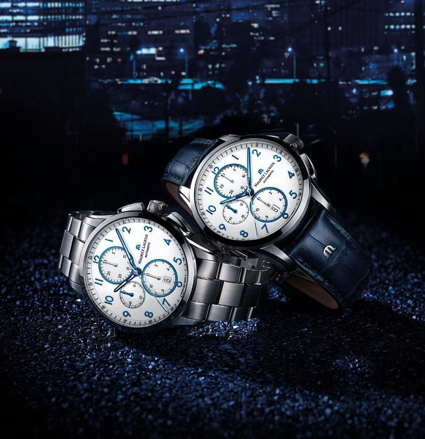 Часы Maurice Lacroix Pontos Chronograph PT6388-SS001-120-4 — механические, сталь металл