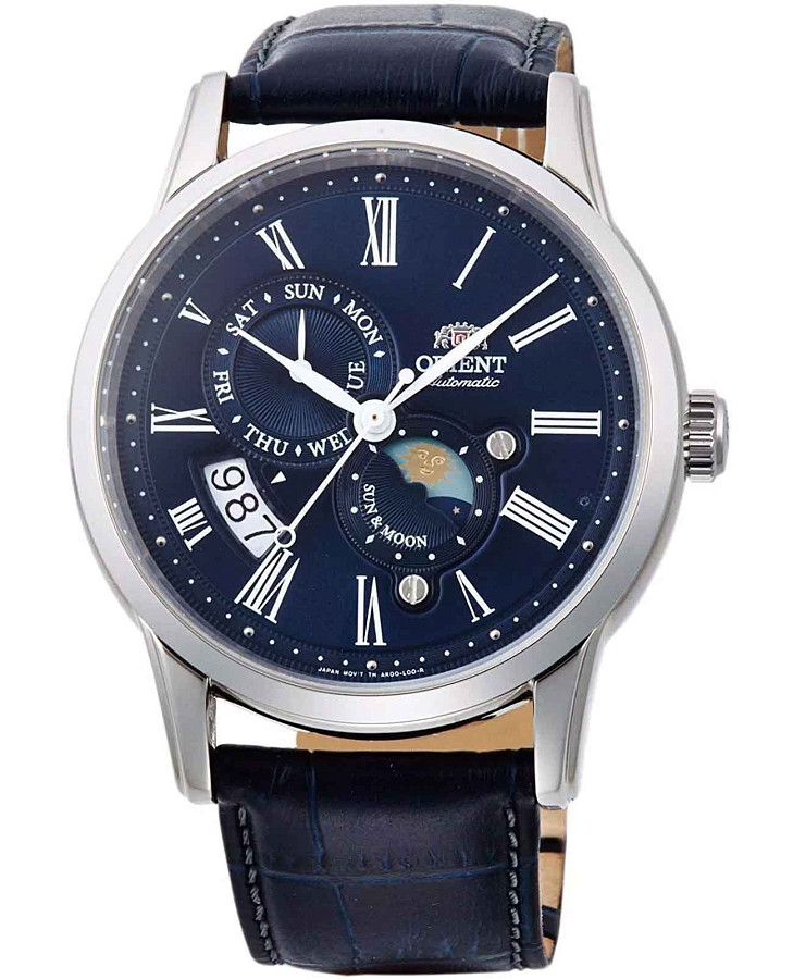 Часы Orient Sun & Moon Classic RA-AK0004J — мужские, синий