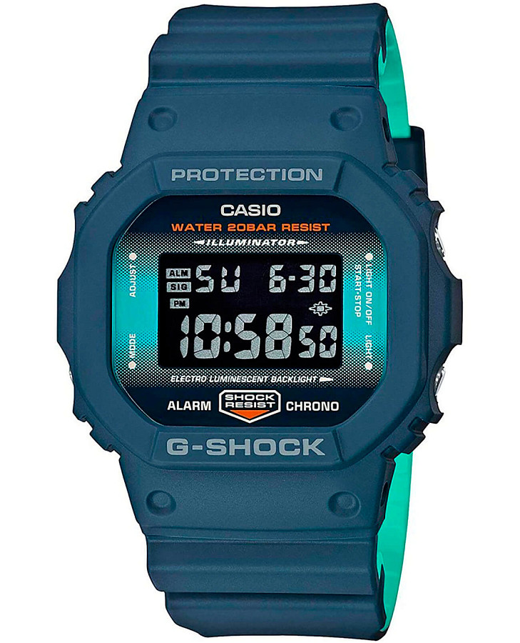Часы Casio G-Shock DW-5600CC-2 — мужские, бирюзовый