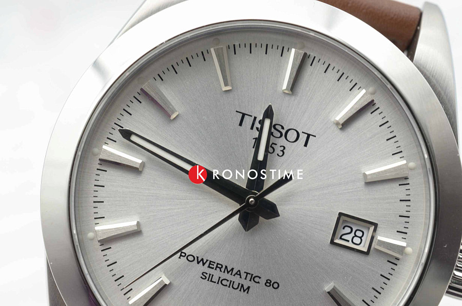 Часы Tissot Gentleman Powermatic 80 Silicium T127.407.16.031.00 — мужские, кожаный