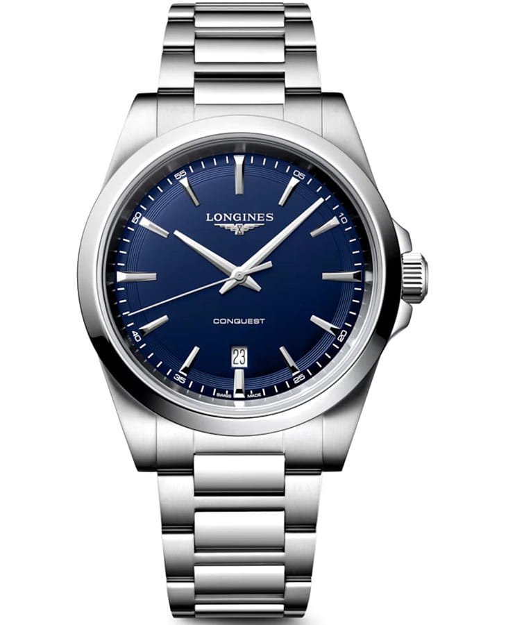 Часы Longines Conquest 41 mm L3.860.4.92.6 — мужские, синий