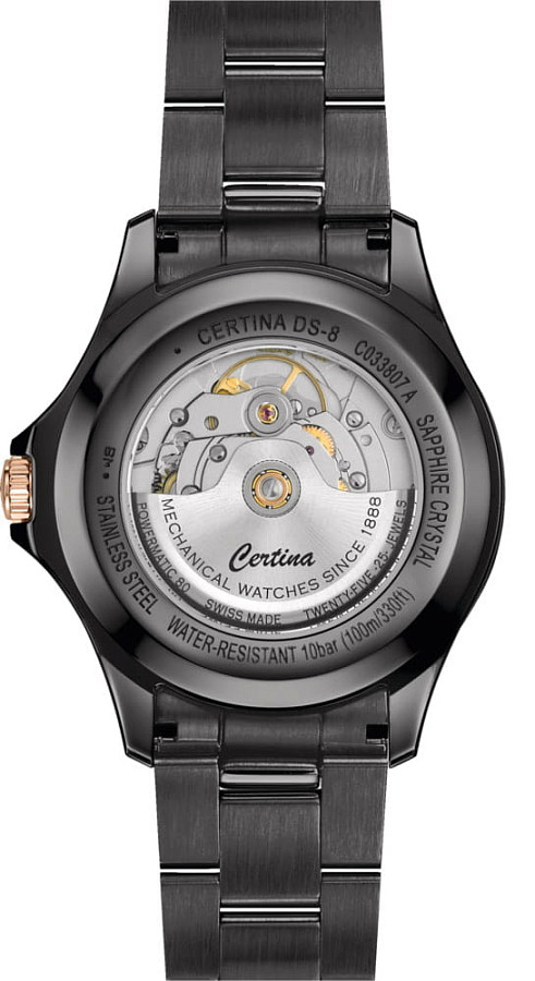 Часы Certina DS-8 C033.807.33.057.00 — мужские, нержавеющая сталь с pvd-покрытием