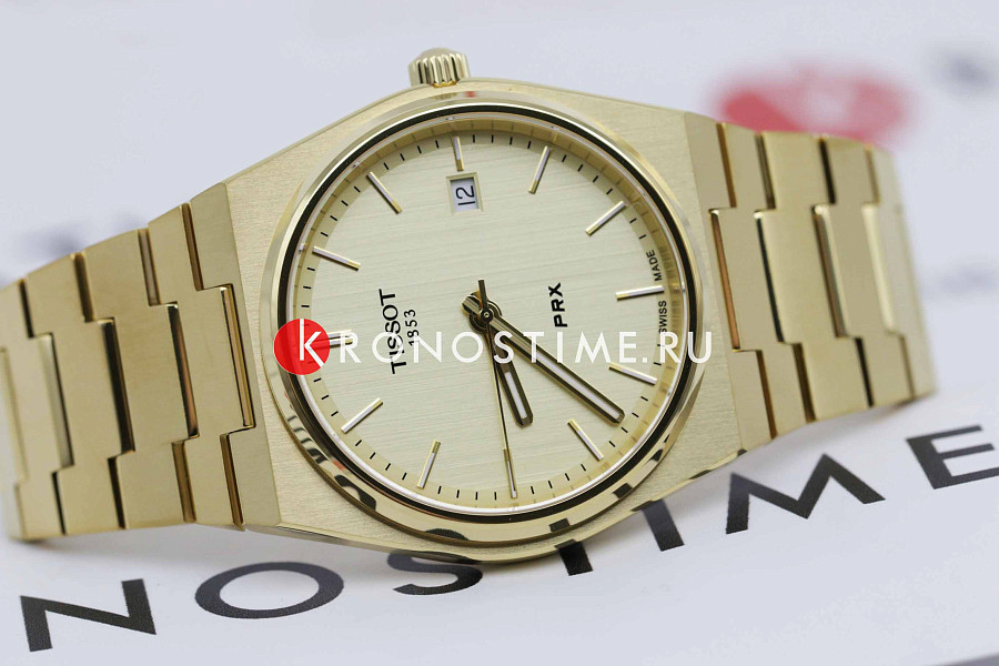 Часы Tissot PRX T137.410.33.021.00 — мужские, сталь c pvd покрытием