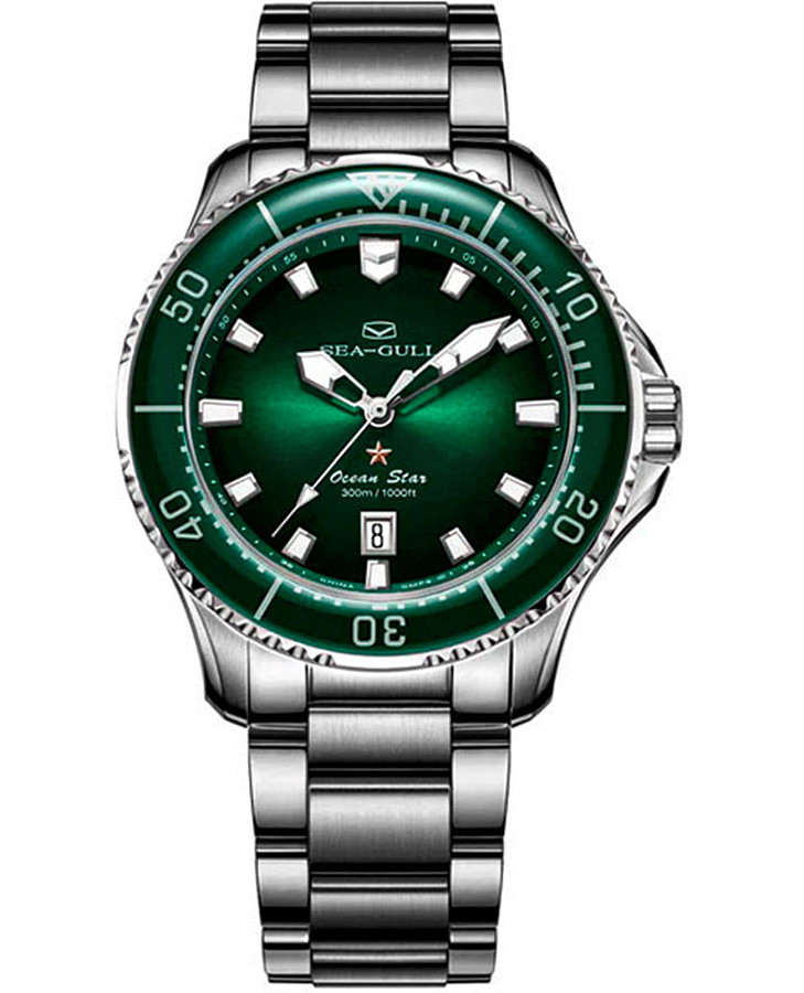 Часы Seagull Ocean Star 816.92.1213 — мужские, зеленый