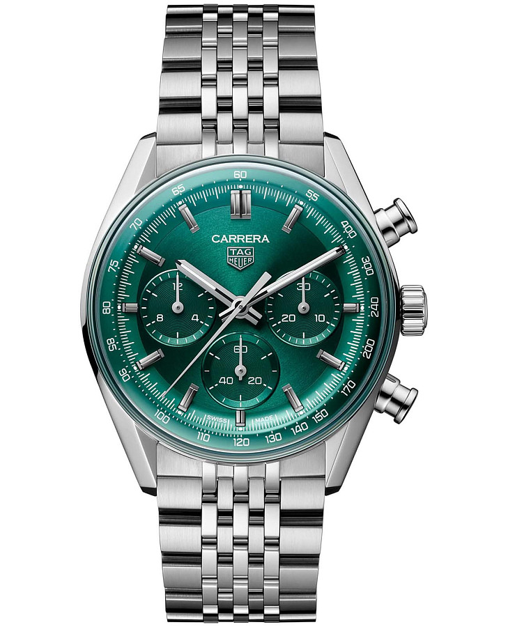 Часы TAG Heuer Carrera Chronograph CBS2115.BA0053 — мужские, зеленый